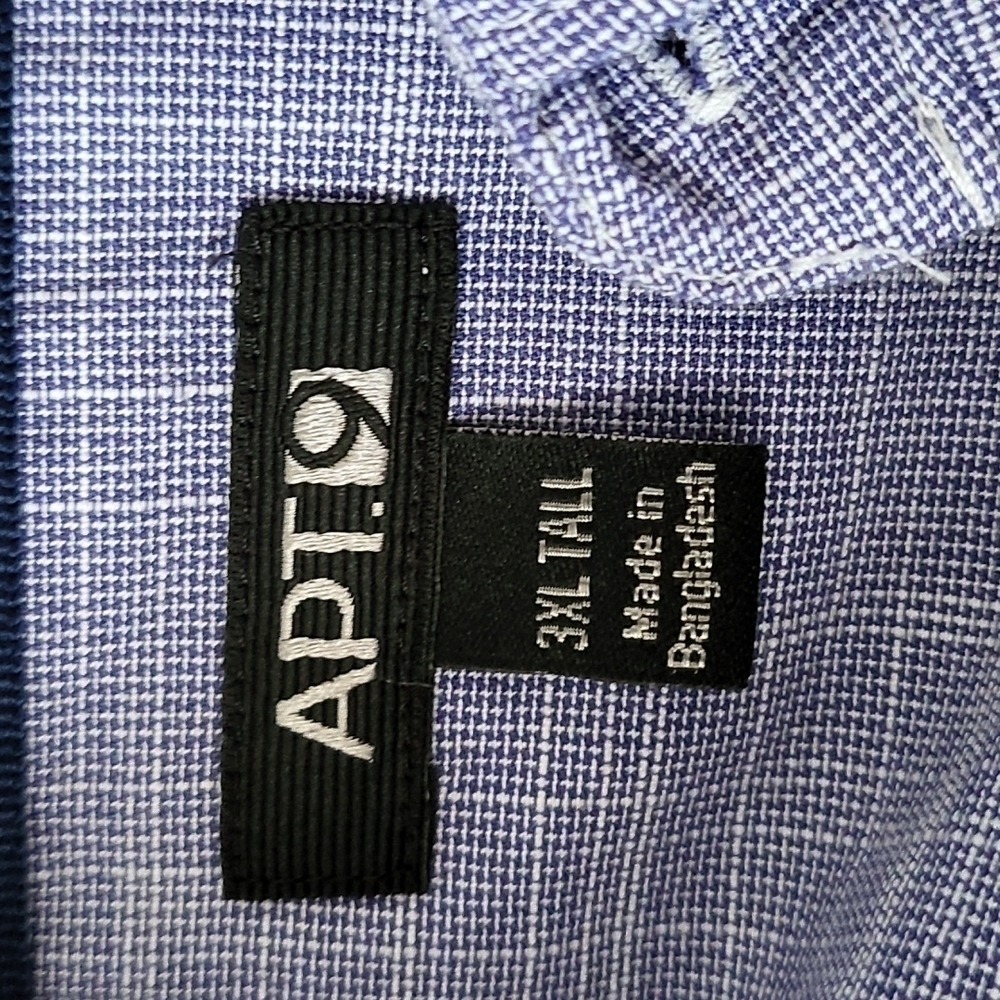 Apt. 9 blue and white crosshatch pattern long sle… - image 6